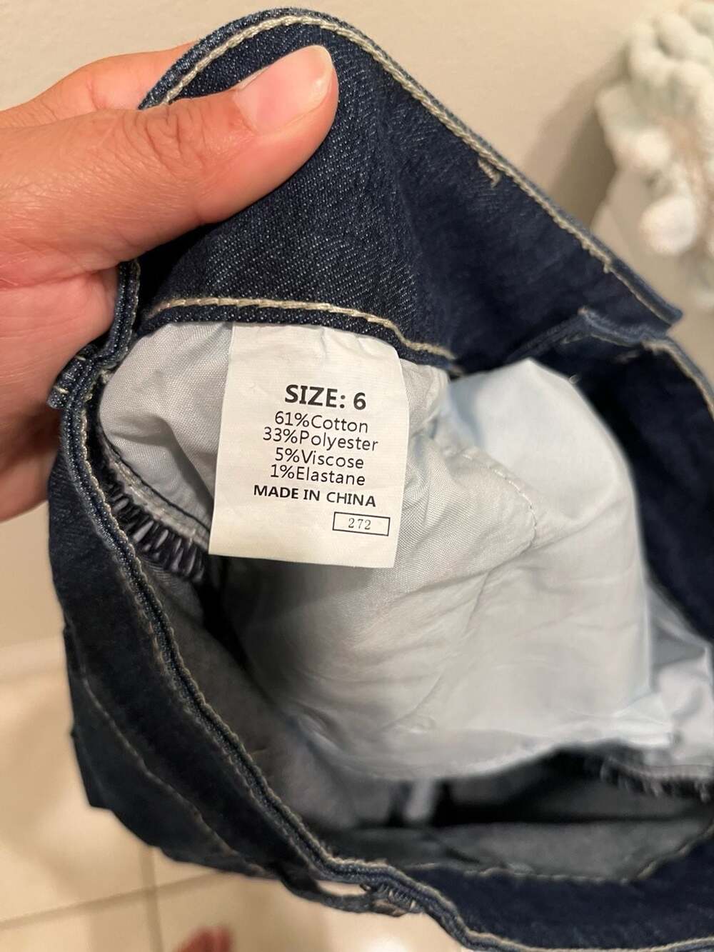 High-Waisted Contrast Stitch Wide Leg Jeans - Picture 8 of 8